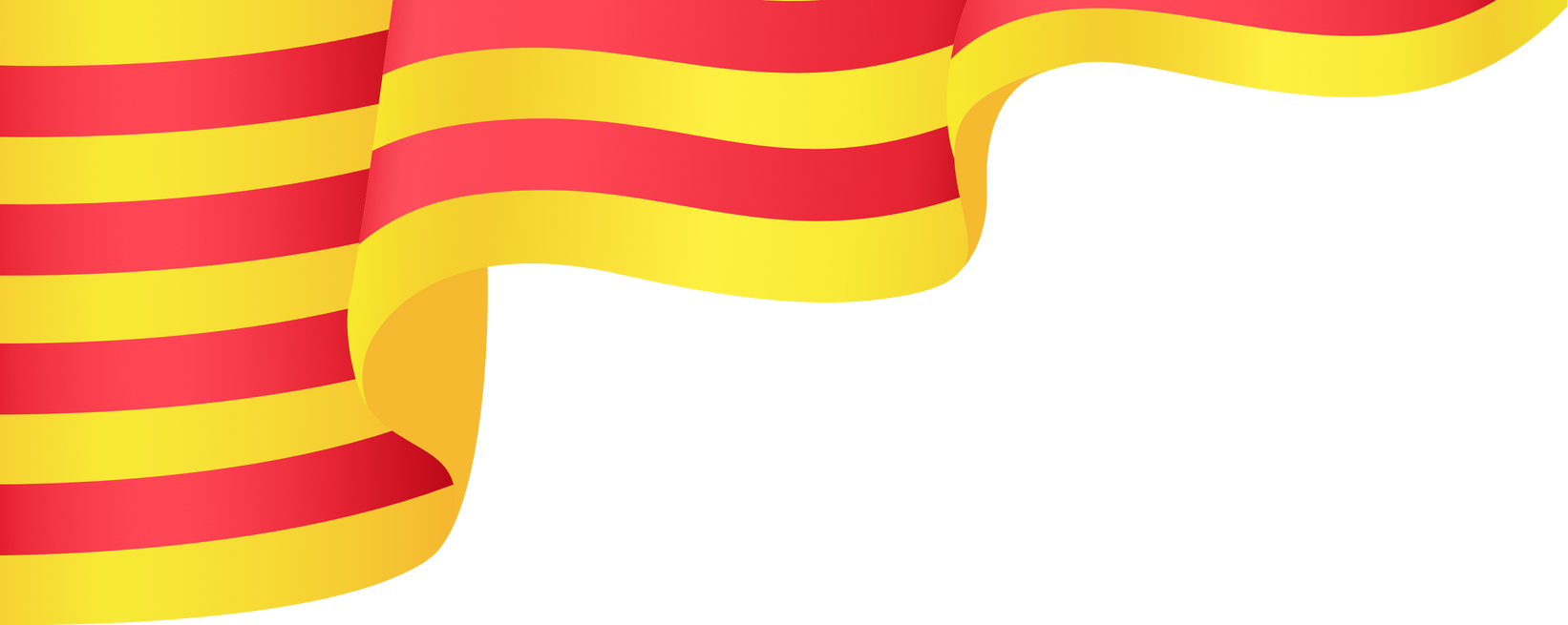 Catalonia flag wave isolated on png or transparent background